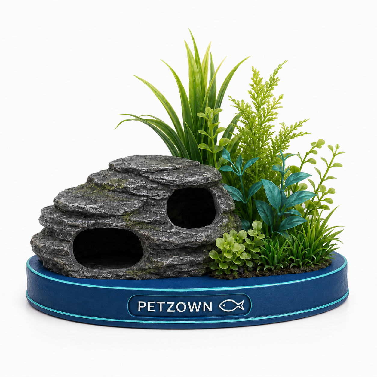 Petzown AquaHaven Aquarium Cave & Plant Set